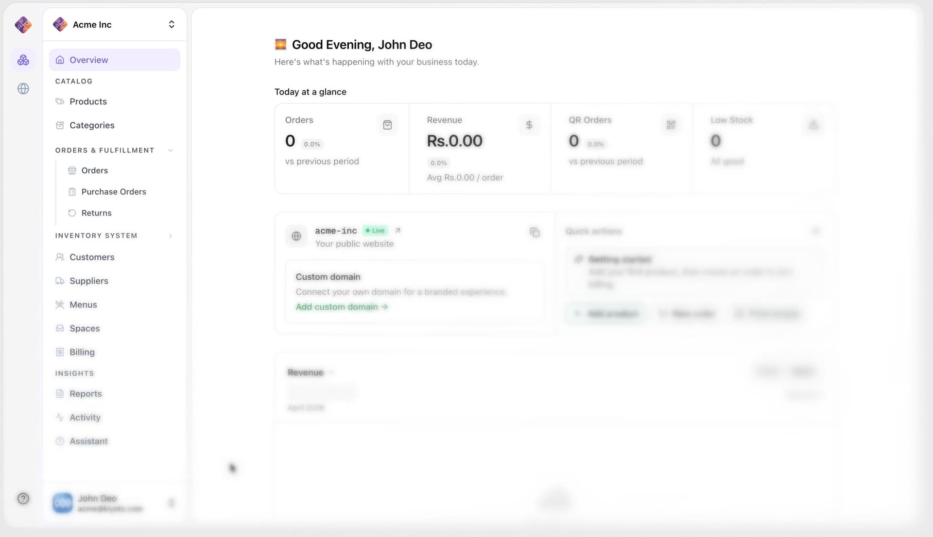 Klynto dashboard